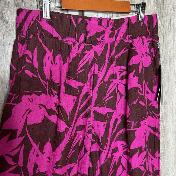 Soft Surroundings Wide Leg Pants S Gauze Tropical Floral Beach Pull On NEW - Picture 3 of 8